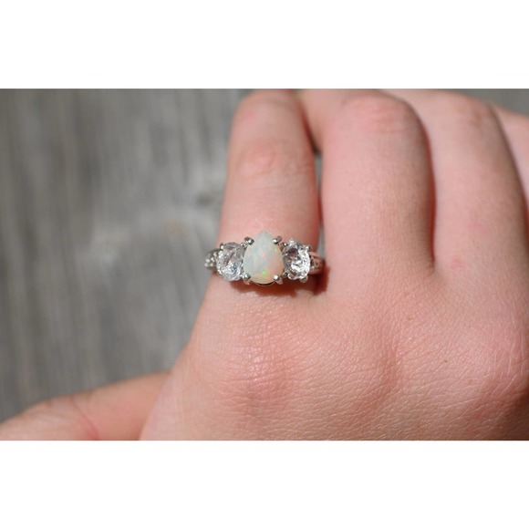 avello Jewelry - Alternative Engagement Ring, Unique Opal Jewelry, Raw Stone Ring,